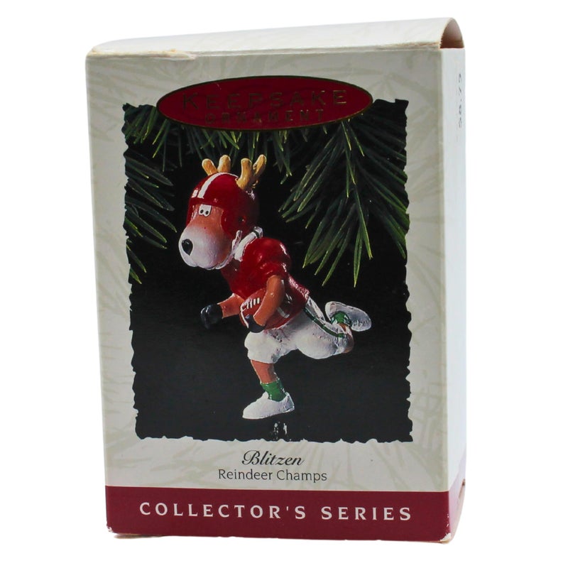 Hallmark QX4331 Blitzen Reindeer Champs Football Keepsake Ornament - Image 2